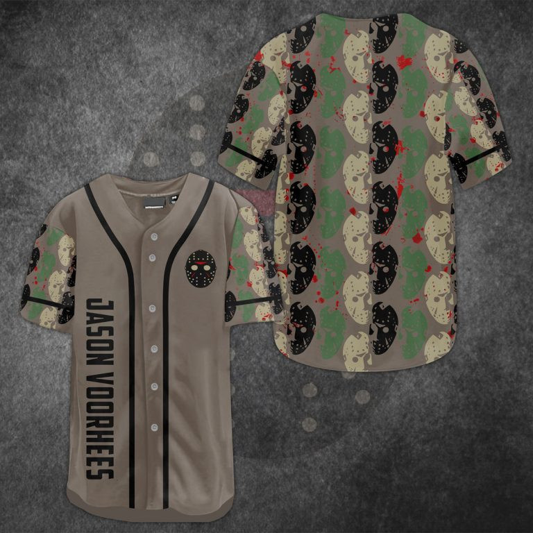 Jason Skull Pattern Halloween Baseball Jersey