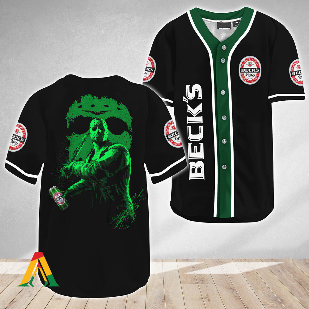 Jason Voorhees Friday The 13th Becks Beer Baseball Jersey Unisex Jersey Shirt for Men Women