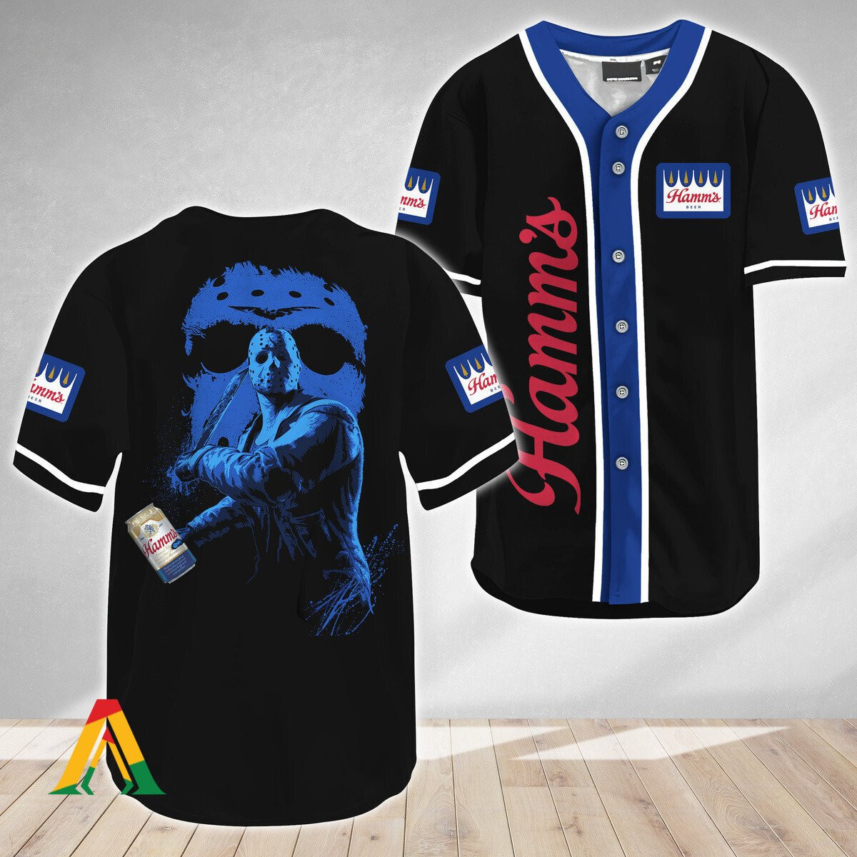 Jason Voorhees Friday The 13th Hamms Beer Baseball Jersey