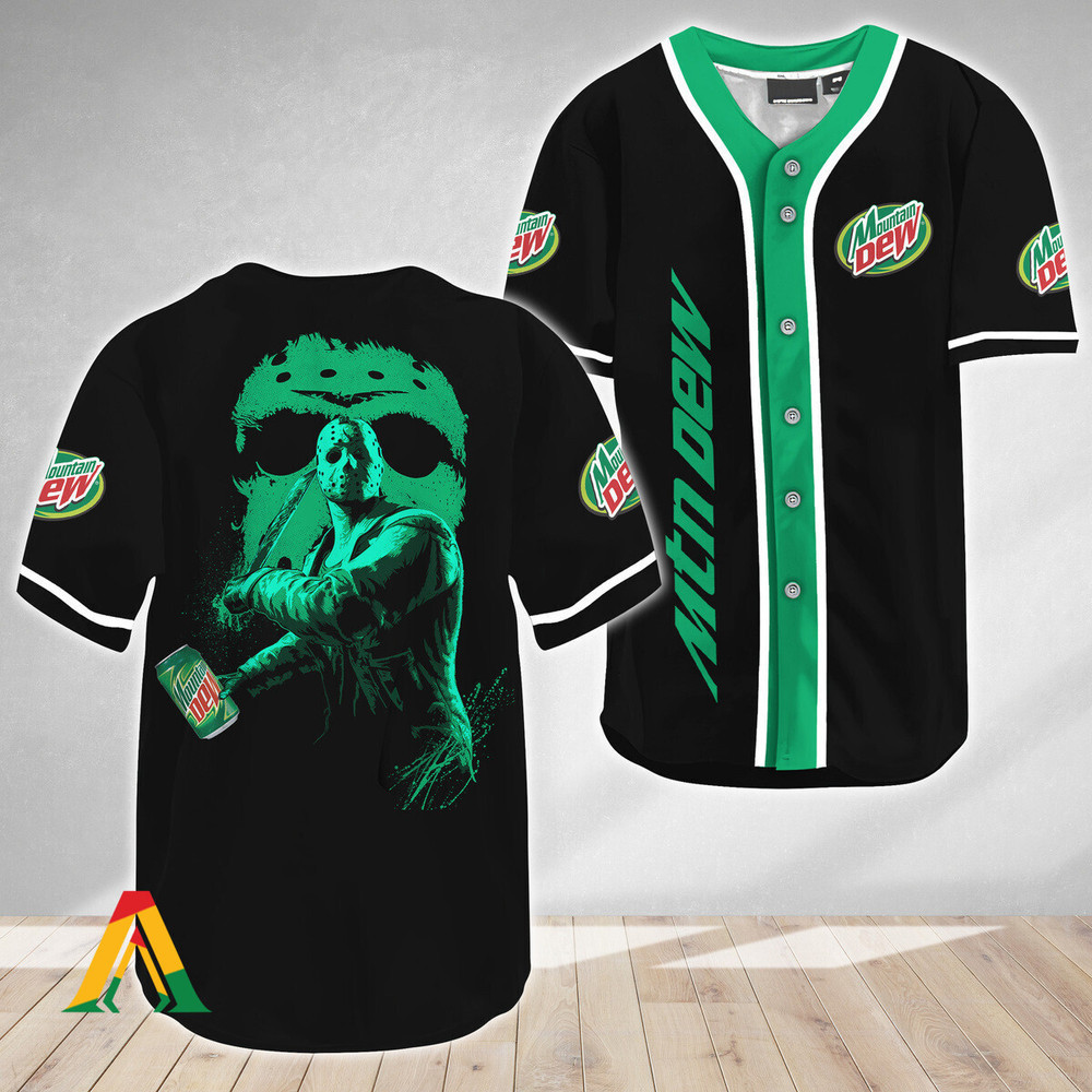 Jason Voorhees Friday The 13th Mountain Dew Baseball Jersey Unisex Jersey Shirt for Men Women