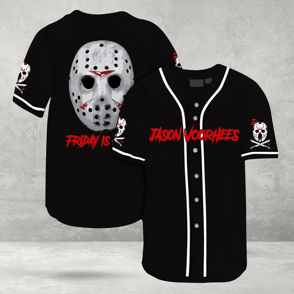 Jason Voorhees Mask Friday The 13th Baseball Jersey