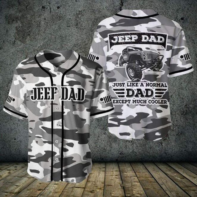 Jeep Dad Cooler Personalized 3d Baseball Jersey, Unisex Jersey Shirt for Men Women