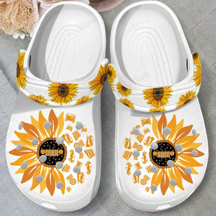 Jeep Sunflower Crocs Classic Clogs Shoes PANCR0442