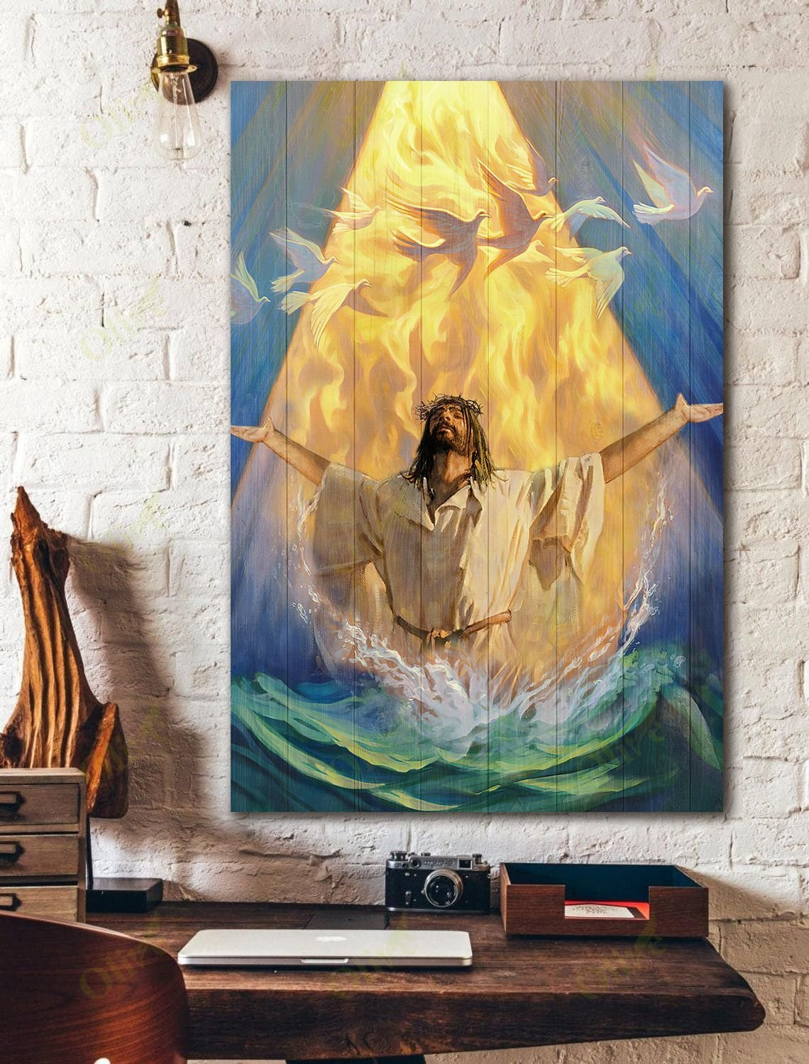 Jesus And Dove Poster And Canvas Art Wall Decor