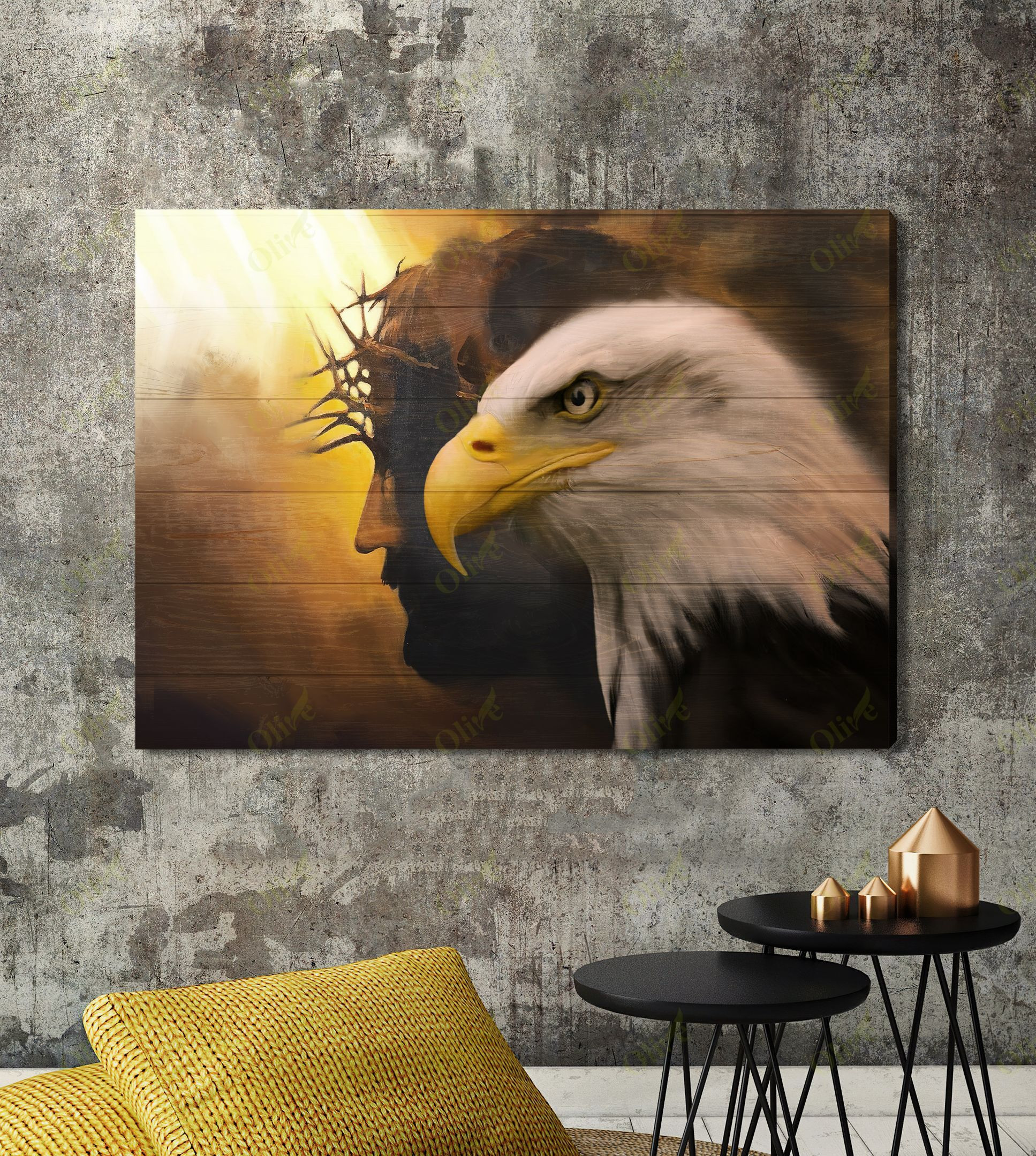 Jesus And Eagle Poster And Canvas Art Wall Decor