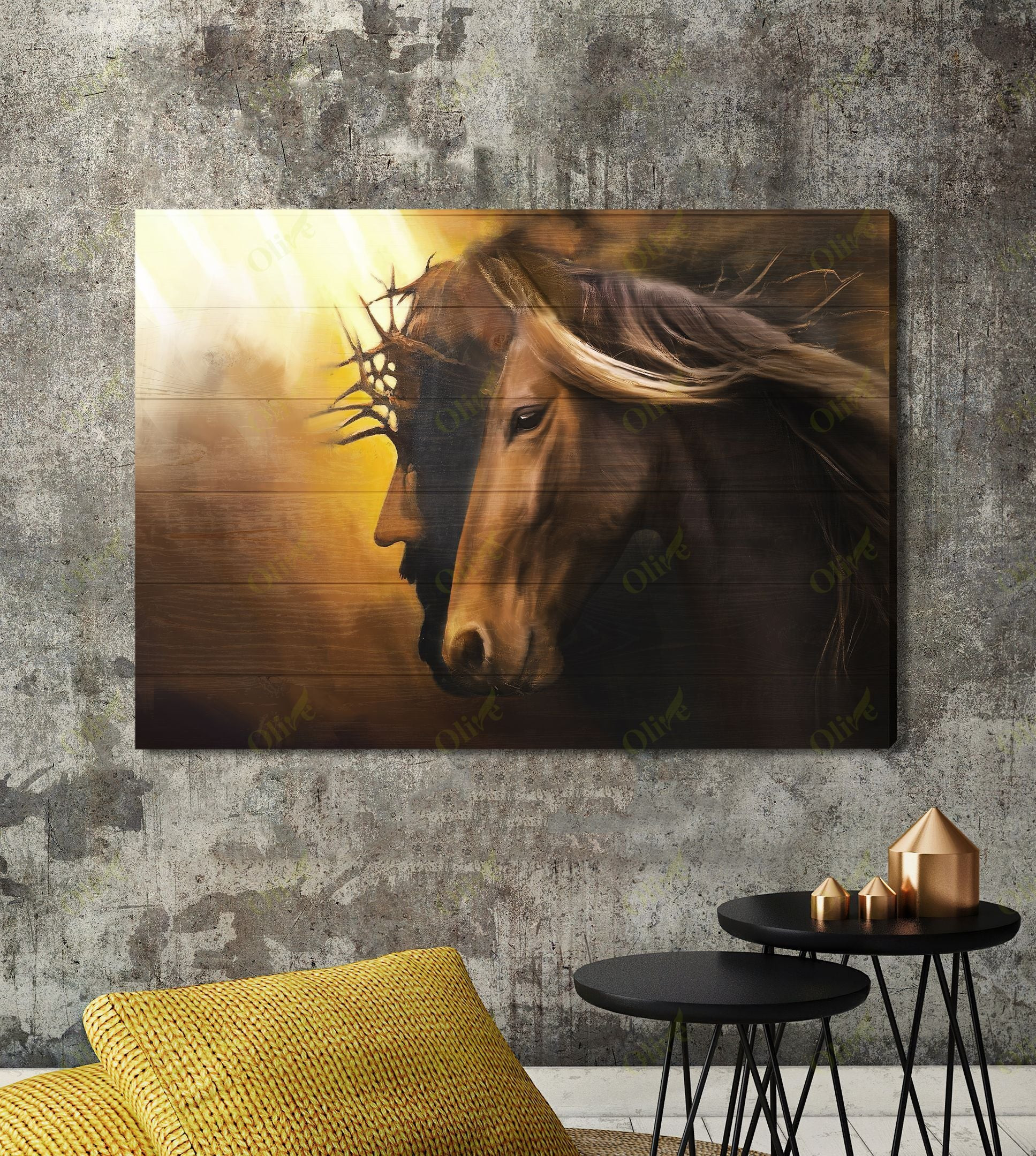 Jesus And Horse Canvas Horse Christian Wild Animal Poster And Canvas Wall Decor