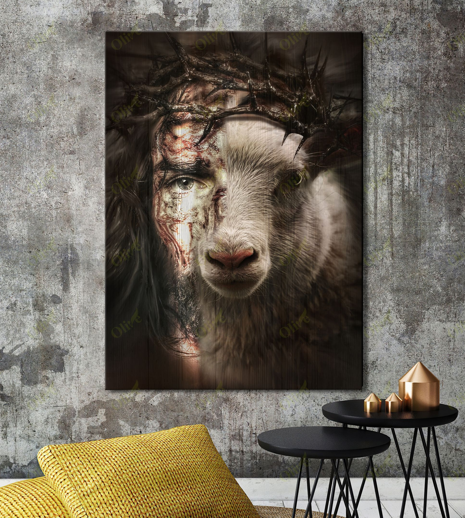 Jesus And Lamb - The Perfect Combination Poster And Canvas Art Wall Decor