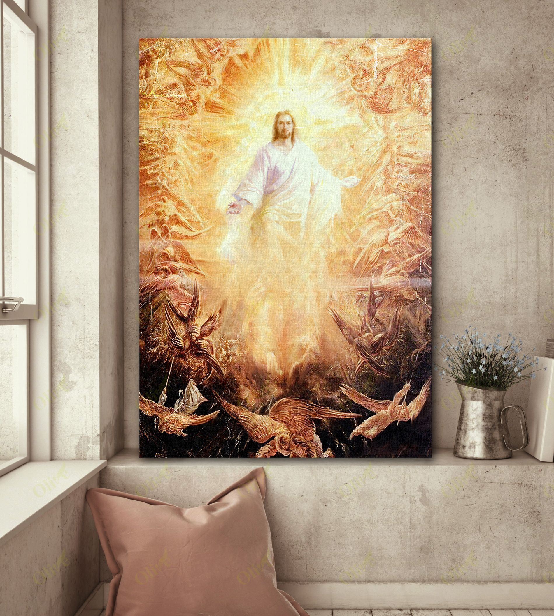 Jesus - Beautiful Aura Canvas Jesus Christian Wild Animal Poster And Canvas Art Wall Decor