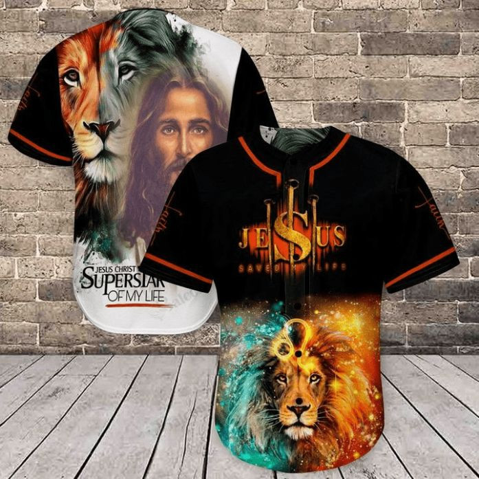 Jesus Christ Superstar Of My Life Galaxy Lion Personalized 3d Baseball Jersey, Unisex Jersey Shirt for Men Women