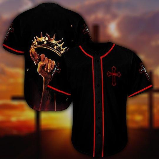 Jesus Crown Personalized 3d Baseball Jersey kv