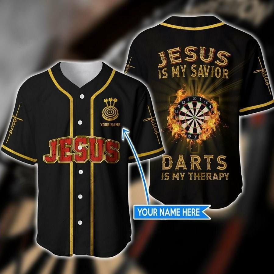 Jesus Dart Is My Therapy Custom Name Baseball Jersey