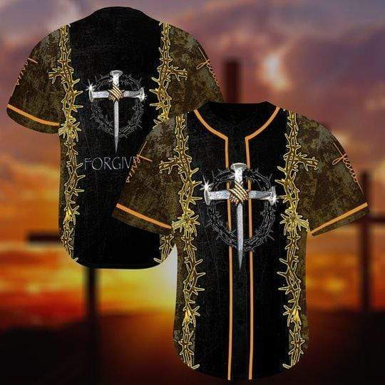 Jesus Forgiven Cross Personalized 3d Baseball Jersey kv