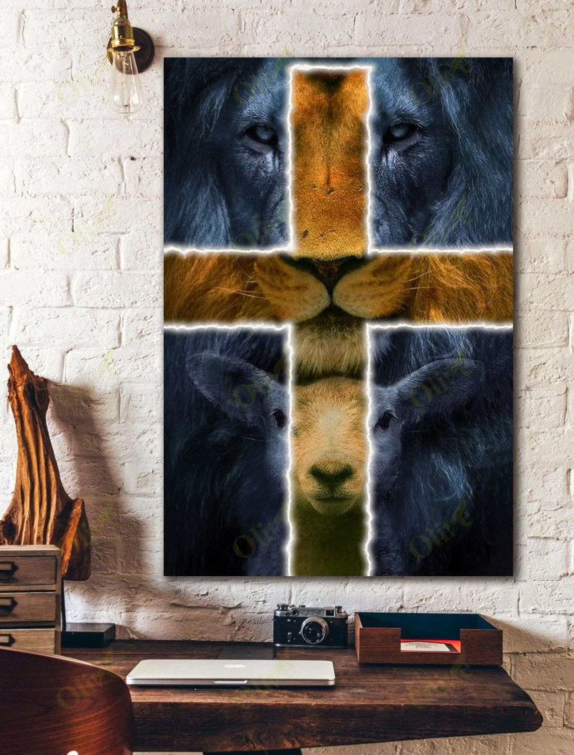 Jesus - He Is A Lion And A Lamb Poster And Canvas Art Wall Decor