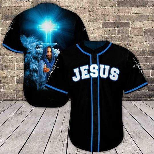 Jesus Hold My Hand Lion Personalized 3d Baseball Jersey kv