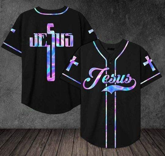 Jesus Hologram Cross Personalized 3d Baseball Jersey kv