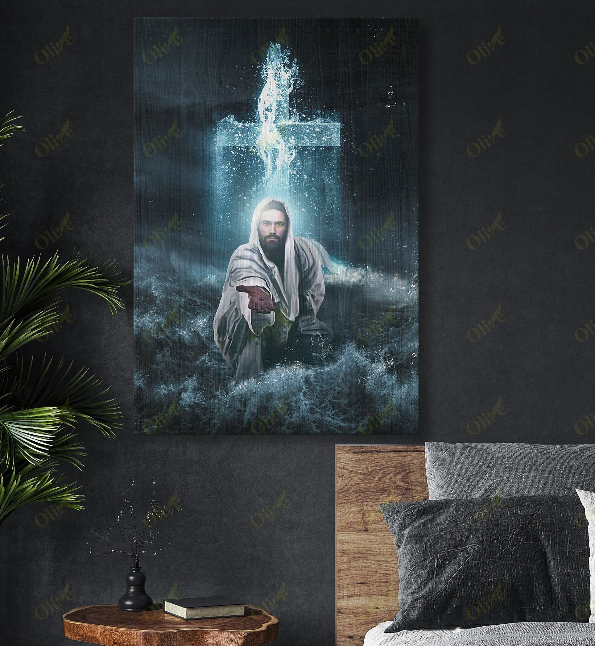 Jesus In A Beautiful Sea Poster And Canvas Art Wall Decor