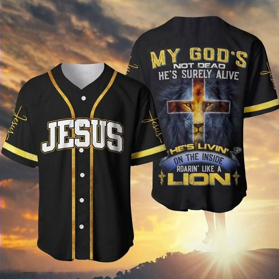 Jesus Inside Roarin Like A lion Baseball Jersey