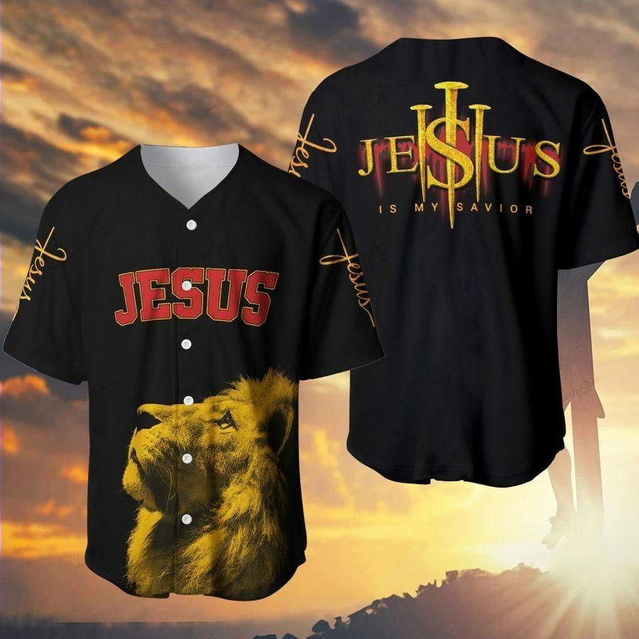 Jesus Is My Savior Lion Baseball Jersey