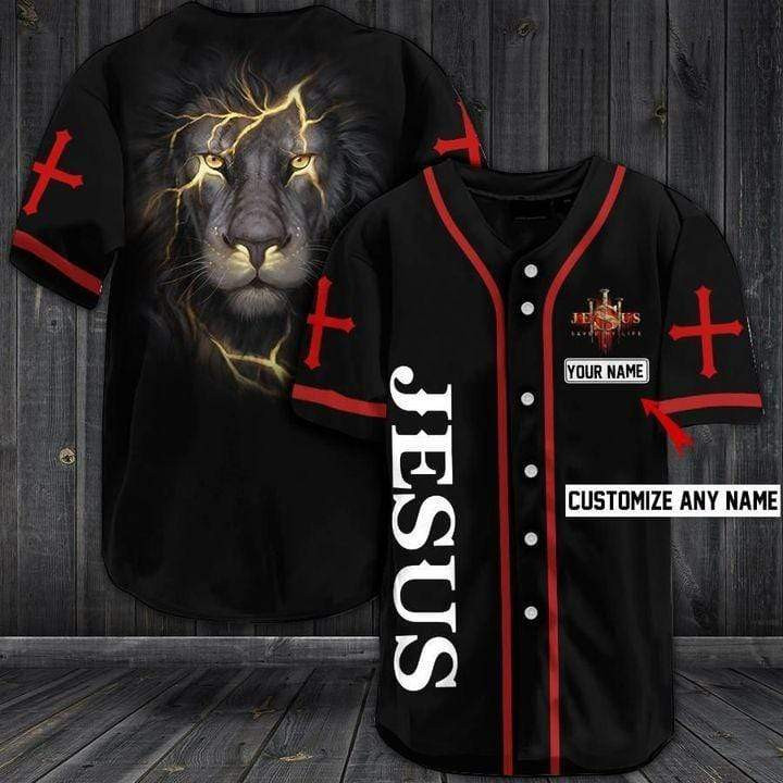 Jesus Lion Custom Personalized Name Baseball Jersey