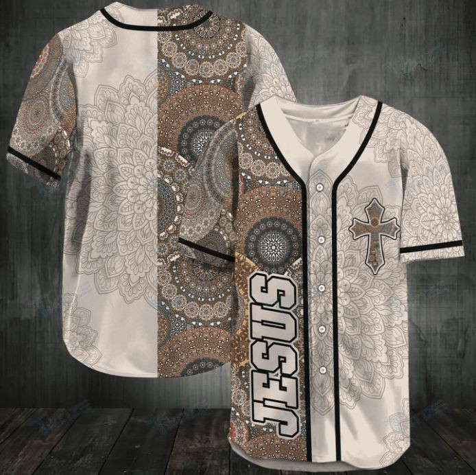 Jesus Mandala Gift For Lover Baseball Jersey