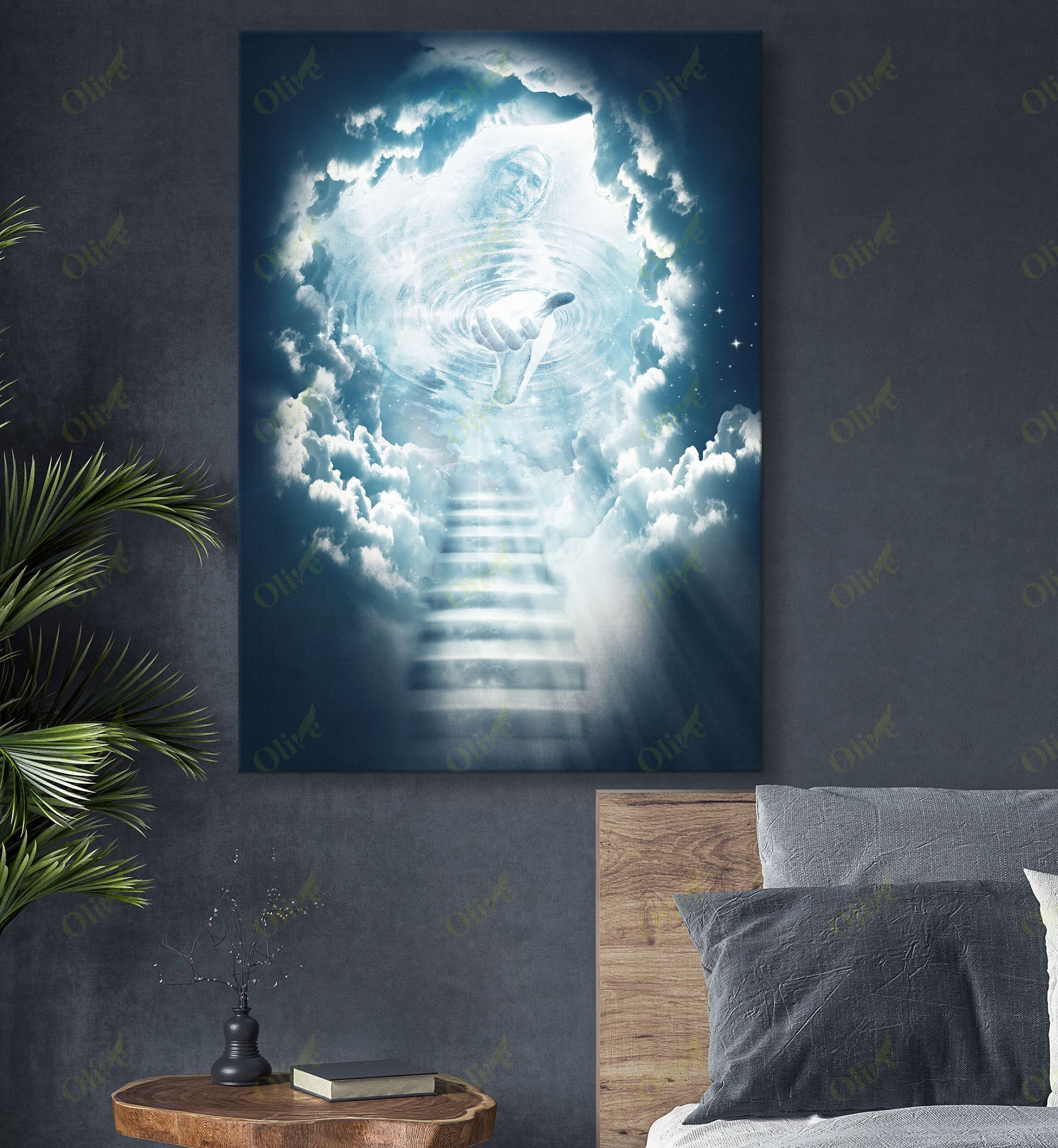 Jesus - Stairway To Heaven Jesus Poster And Canvas Art Wall Decor