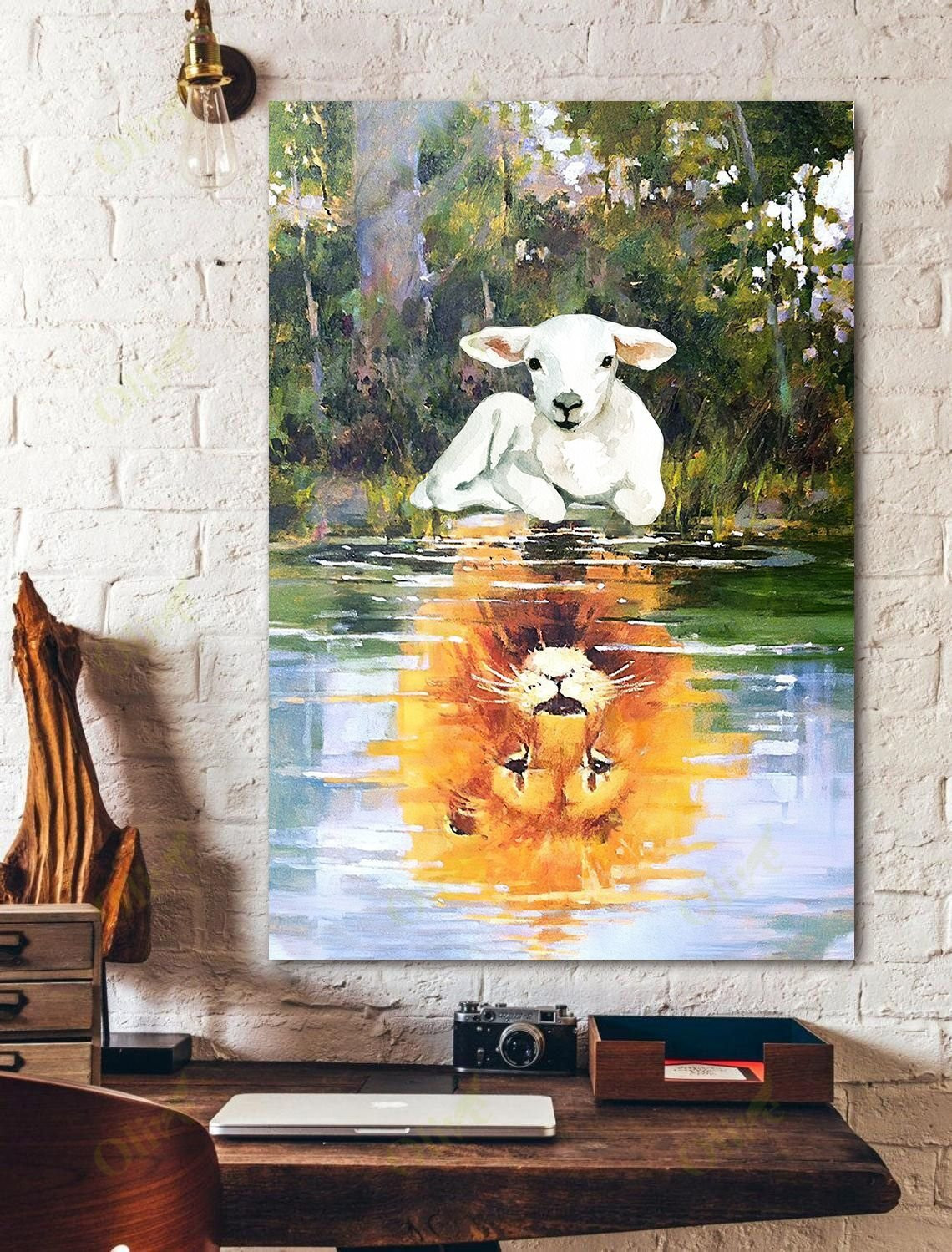 Jesus - The Lamb Is The Lion Poster And Canvas Art Wall Decor