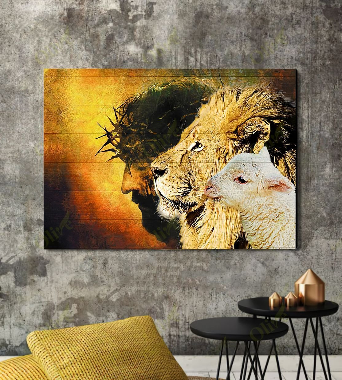 Jesus - The Lion And The Goat Poster And Canvas Art Wall Decor