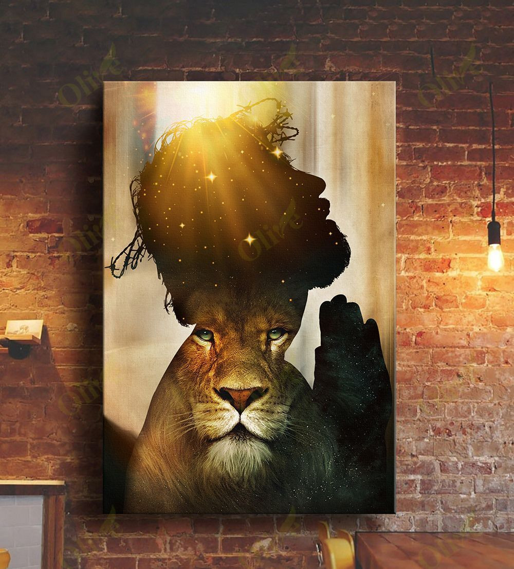 Jesus - The Savior And The Lion Poster And Canvas Art Wall Decor