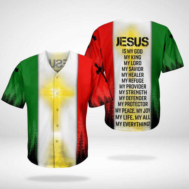 Jesus is my God Italian Flag Christian Baseball Jersey
