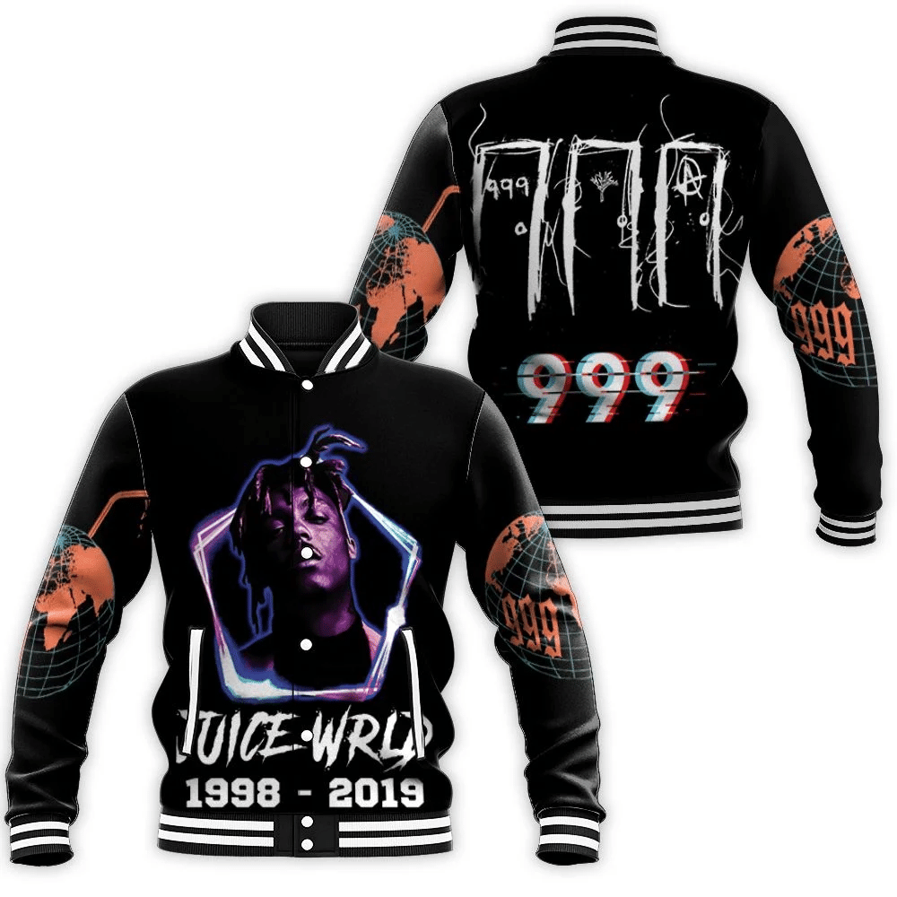 Juice Wrld 999 Neon Color Rap Hip Hop Baseball Jacket for Men Women