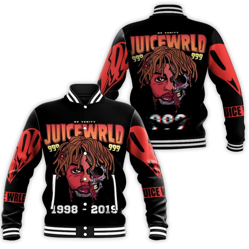 Juice Wrld 999 Pop Half Skull Baseball Jacket for Men Women