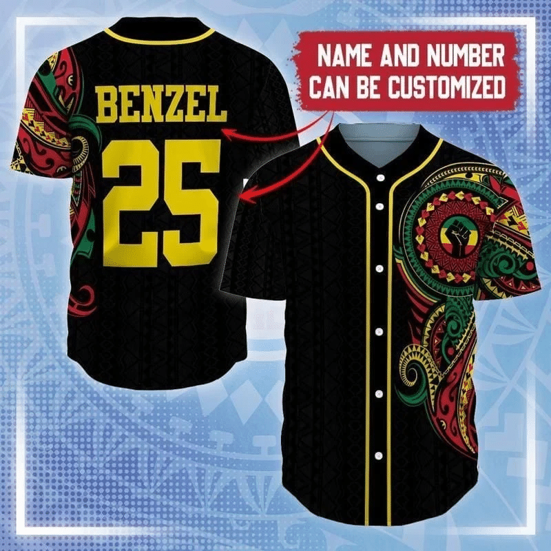 Juneteenth Custom Name And Number Baseball Jersey