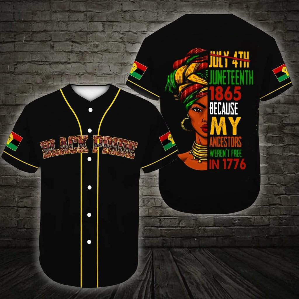 Juneteenth Day Black Woman July 4th Personalized 3d Baseball Jersey kv