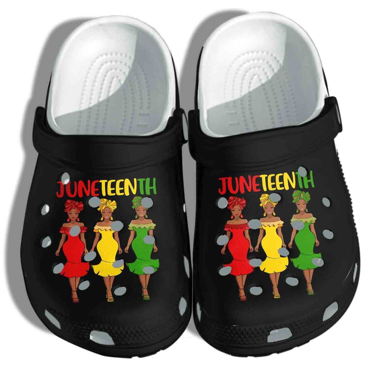 Juneteenth Melanin Custom Crocs Shoes Clogs - Black Women Beach Crocs Shoes Clogs