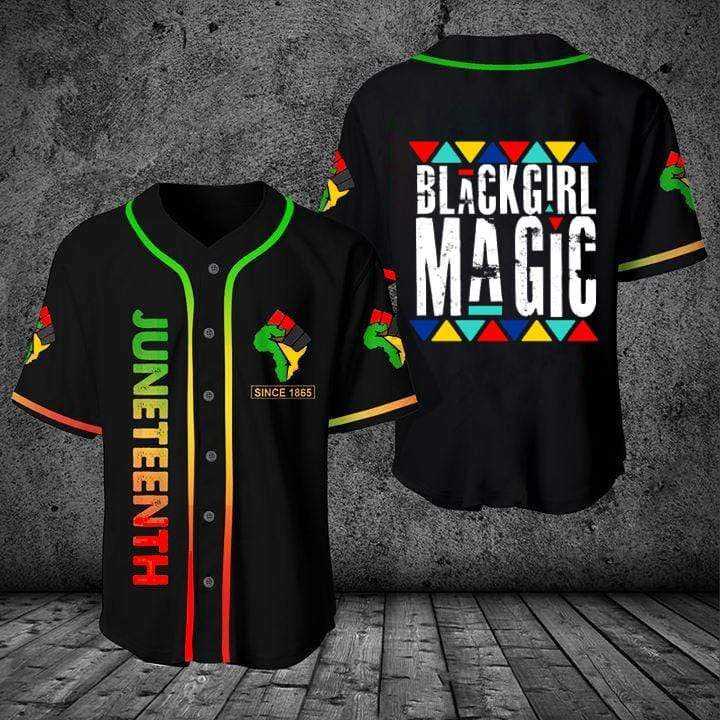 Juneteenth Since 1865 Black Girl Magic African American Personalized 3d Baseball Jersey kv