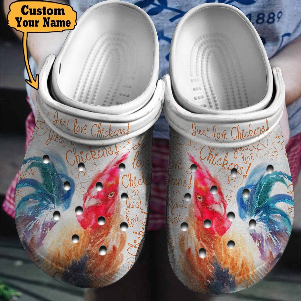 Just Love Chickens Clogs Shoes Chicken Crocs