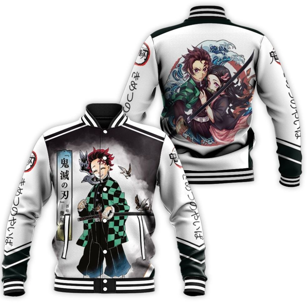 Kamado Tanjiro Anime Kimetsu No Yaiba Baseball Jacket for Men Women