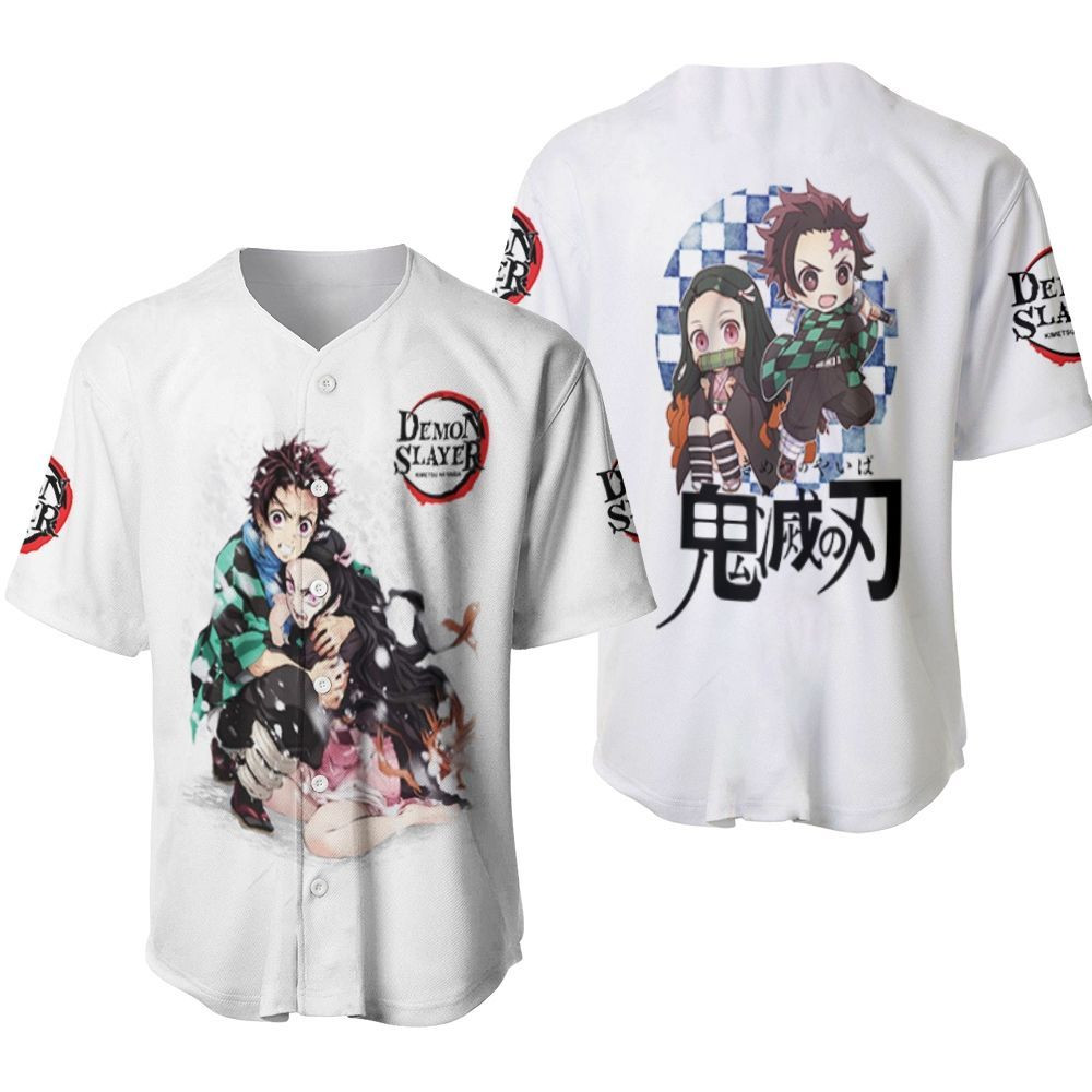 Kamado Tanjiro Hug Kamado Nezuko Anime Kimetsu No Yaiba 9989 Gift For Lover Baseball Jersey, Unisex Jersey Shirt for Men Women