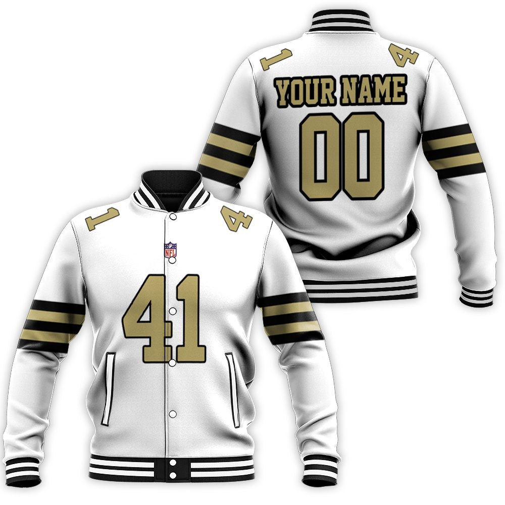 Kamara 41 New Orleans Saints Nfl 3d Personalized Baseball Jacket for Men Women