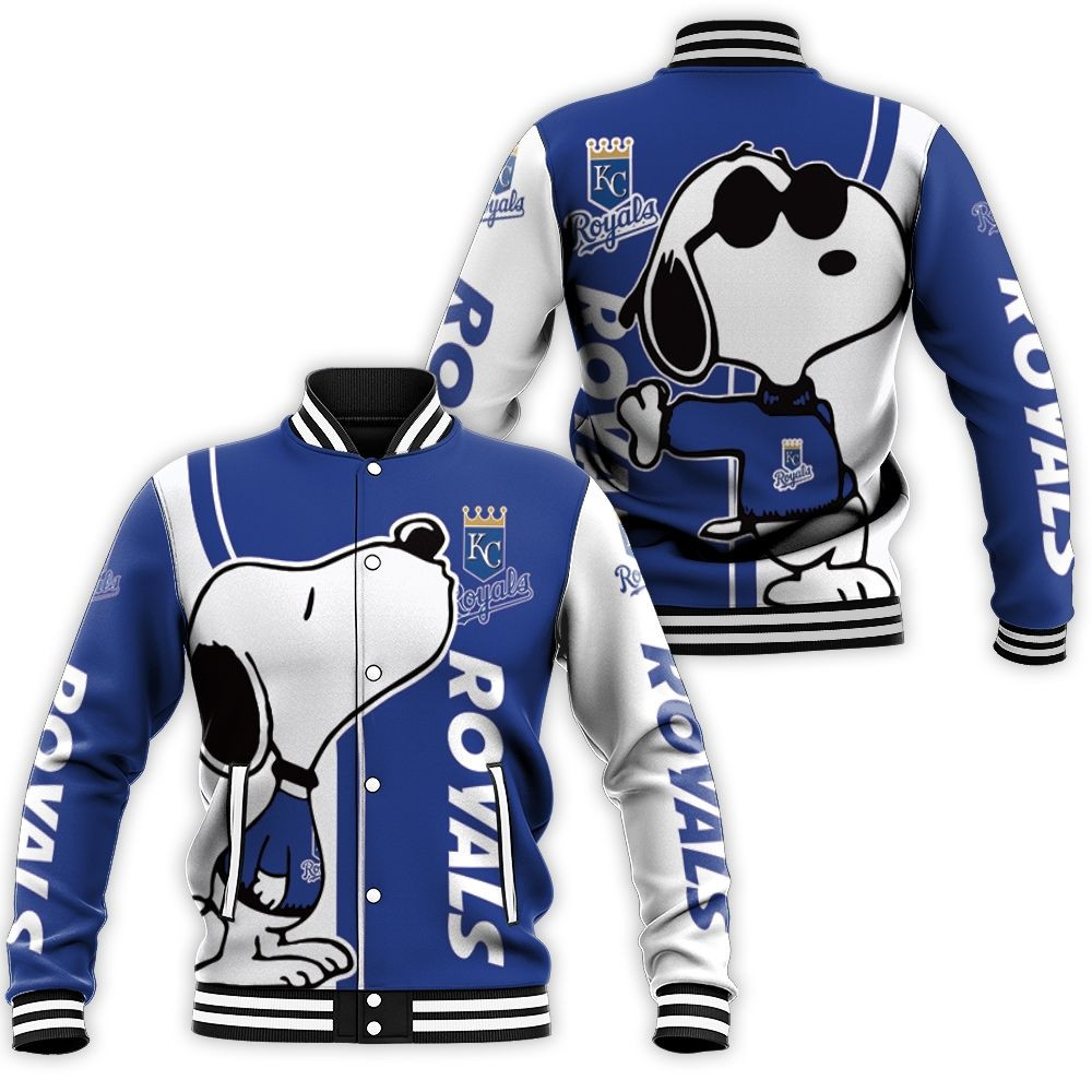 Kansas City Royals Snoopy Lover 3d Printed Baseball Jacket for Men Women