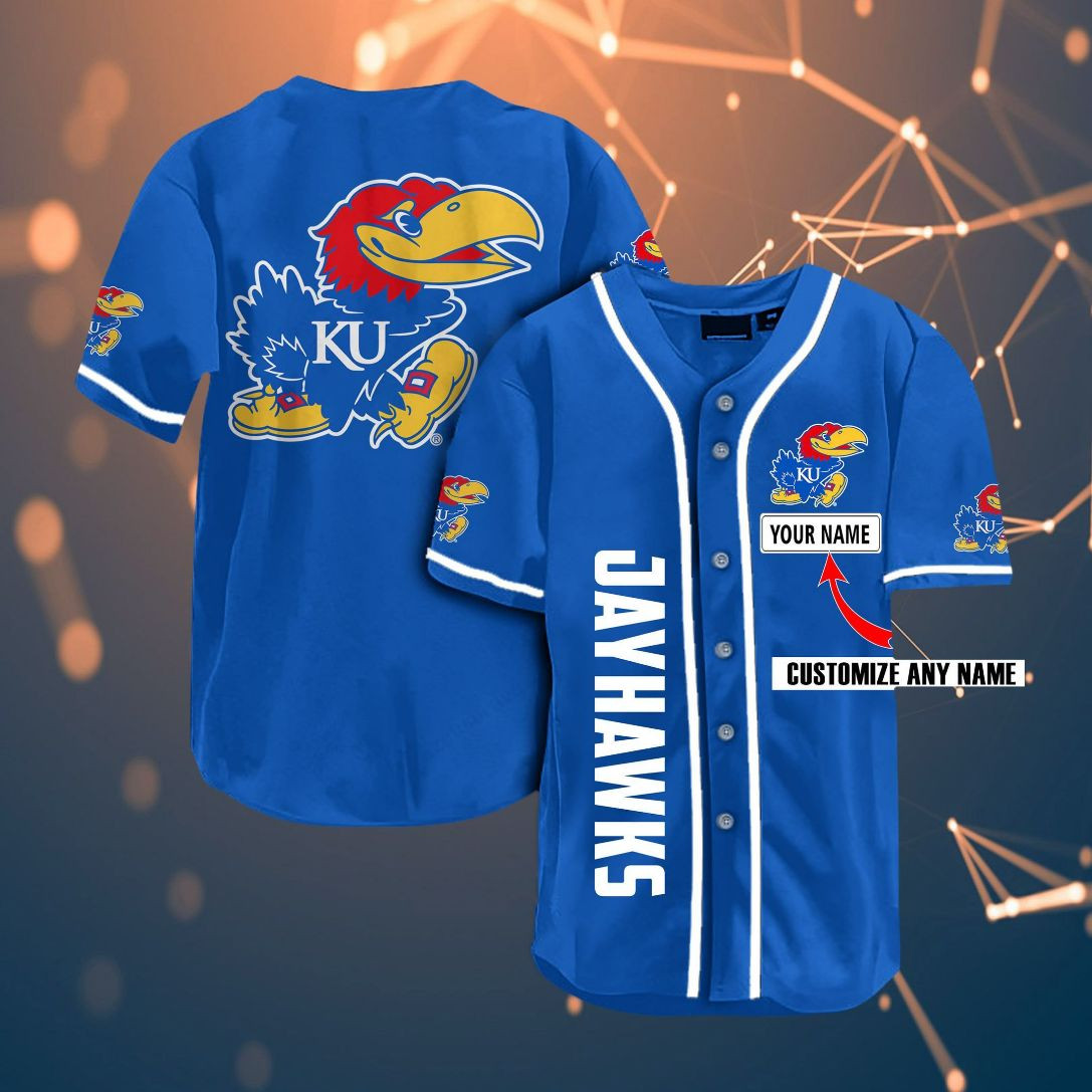 Kansas Jayhawks Personalized Name Ncaa Fans Team 3d Customization Gifts Baseball Jersey