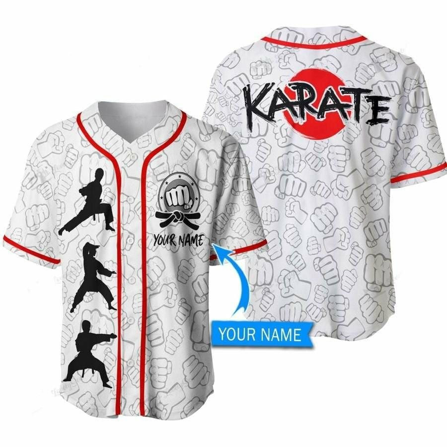 Karate-Mans Custom Name Baseball Jersey