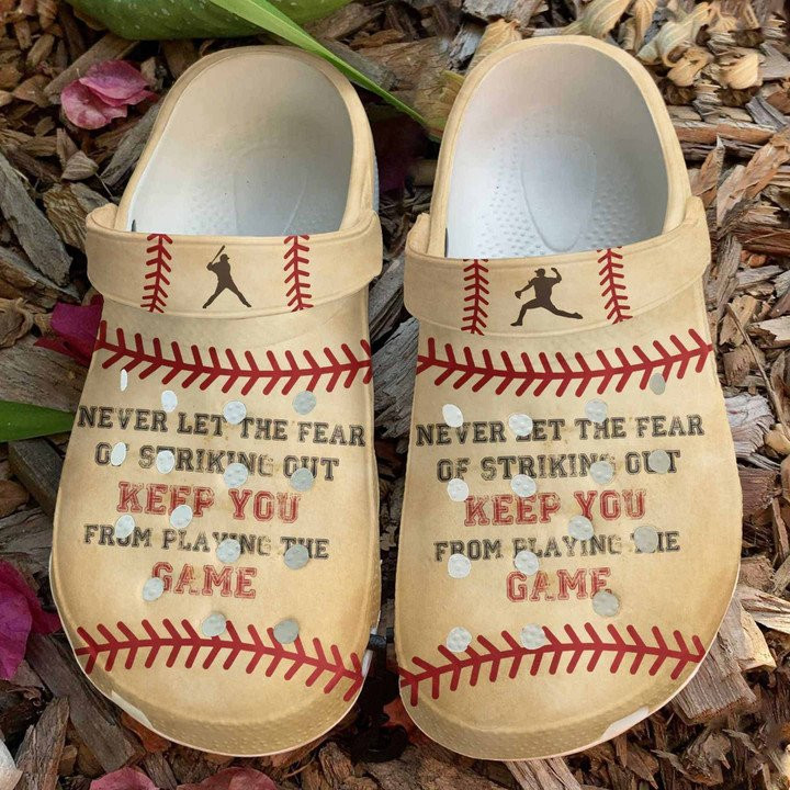 Keep You Game Crocs Shoes Funny Baseball Clogs For Men Women Baseball