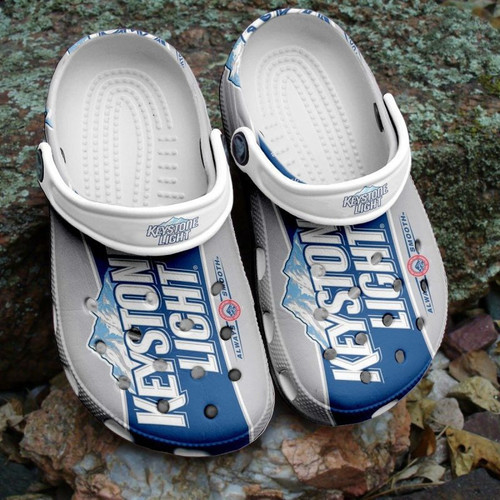 Keystone Light Always Smooth Blue Clogs Shoes