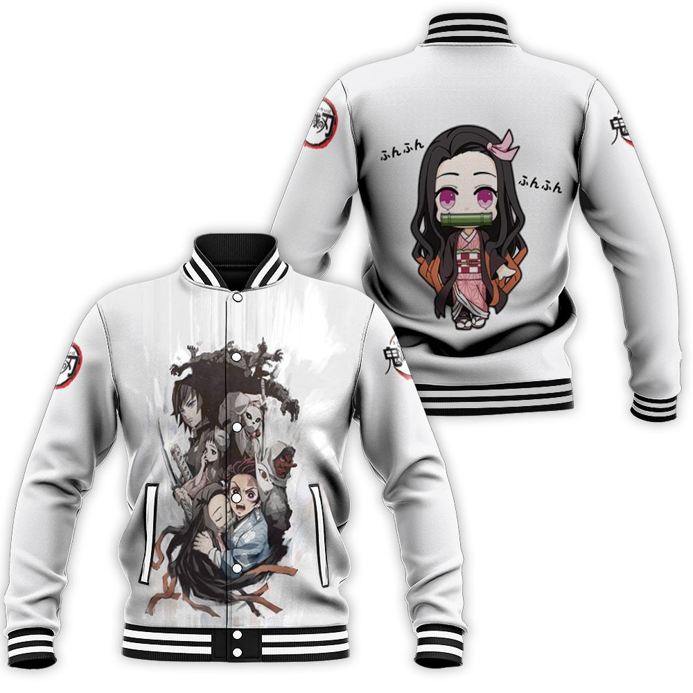 Kimetsu No Yaiba Anime Nezuko Baseball Jacket for Men Women