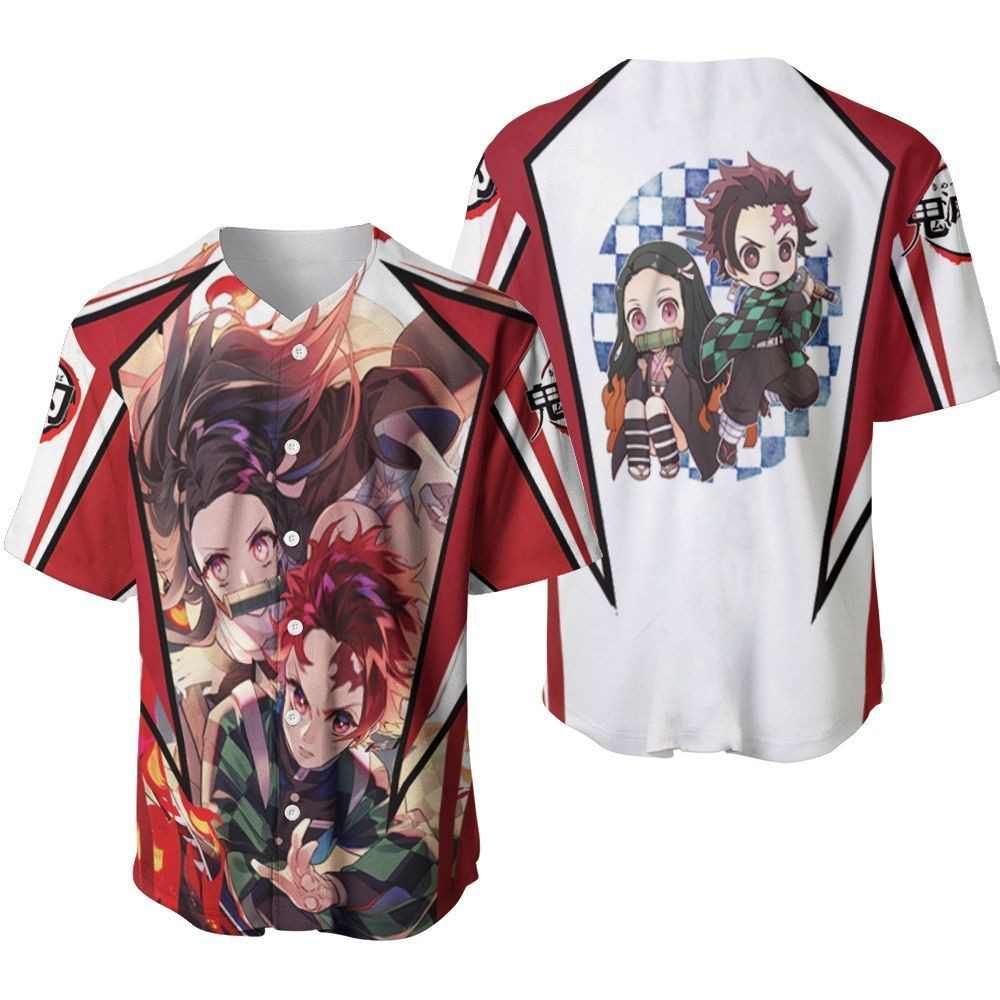 Kimetsu No Yaiba Kamado Brothers Tanjiro Nezuko 999 Gift For Lover Baseball Jersey