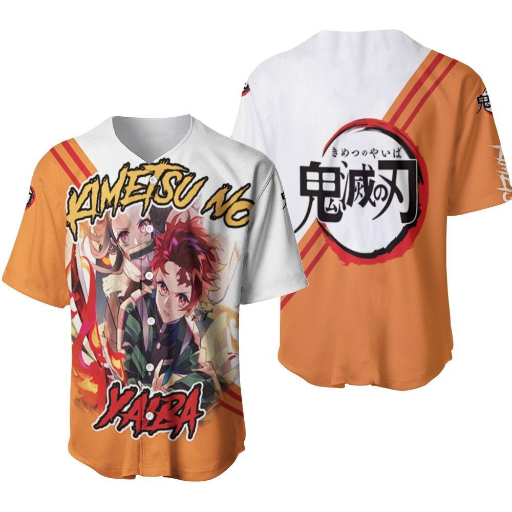 Kimetsu No Yaiba Kamado Tanjiro Kamado Nezuko Fire 2435 Gift For Lover Baseball Jersey, Unisex Jersey Shirt for Men Women