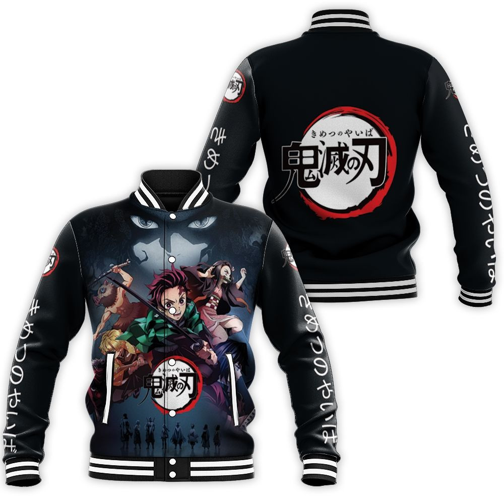 Kimetsu No Yaiba Team Tanjiro Baseball Jacket for Men Women