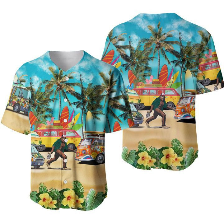 King Kong Walking On The Beach Gift For Lover Baseball Jersey