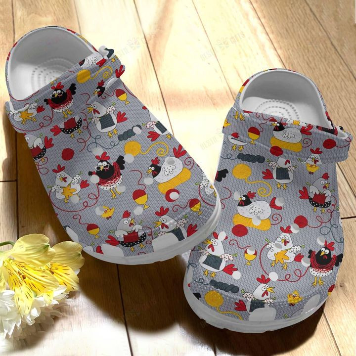 Knitting Chicken V1 Crocs Classic Clogs Shoes